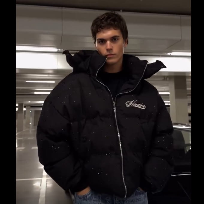Harajuku Winter Men’s Padded Jacket Thick Warm Coat American Retro Style Zip Up Outerwear Casual Streetwear Fashion Trend New