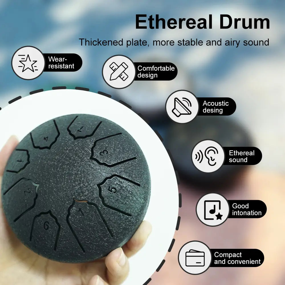 Mini Steel Tongue Drum 4 Inch 8 Notes Rain Drum for OutsideSteel Tongue Drum Rain Chime Musical Instruments for Adults Kids