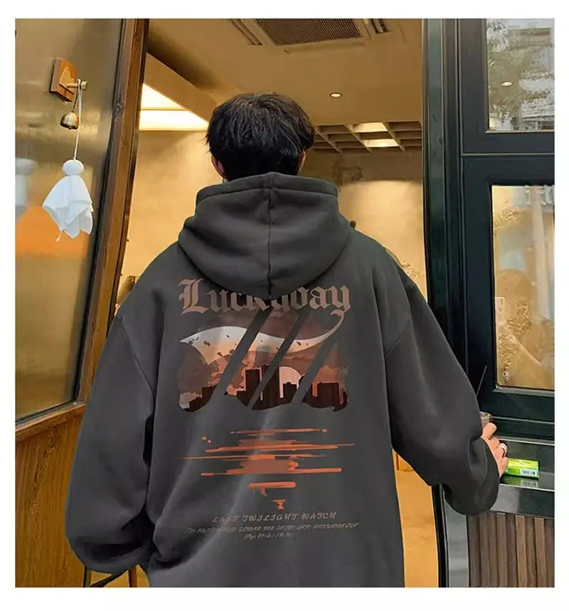 New Hip Hop Graphic Pullover Hoodies For Men Cotton Fleece Vintage Hooded Sweatshirts Y2K Streetwear Loose Hoodie Clothing