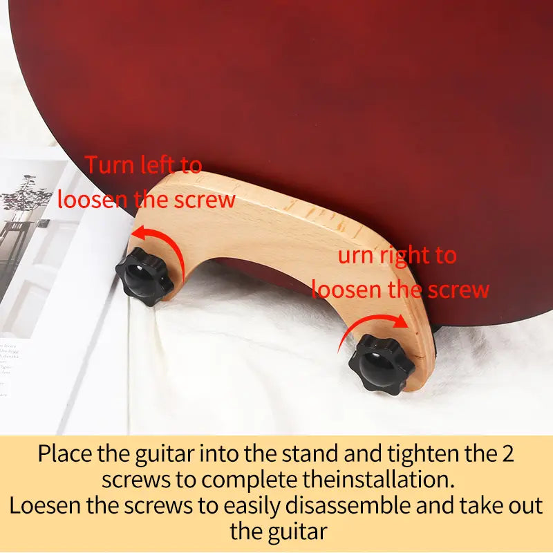 Guitar Stand Creative High Quality Beech Wood Guitar Holder With Protective Sponge Pads Portable Carrying Wood Made Guitar Stand