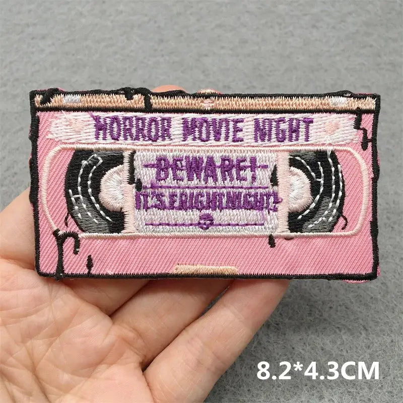 Rock Music Embroidered Patches on Clothes Stickers DIY Ironing Appliques Patches for Clothing Jacket Jeans Headset Guitar Stripe