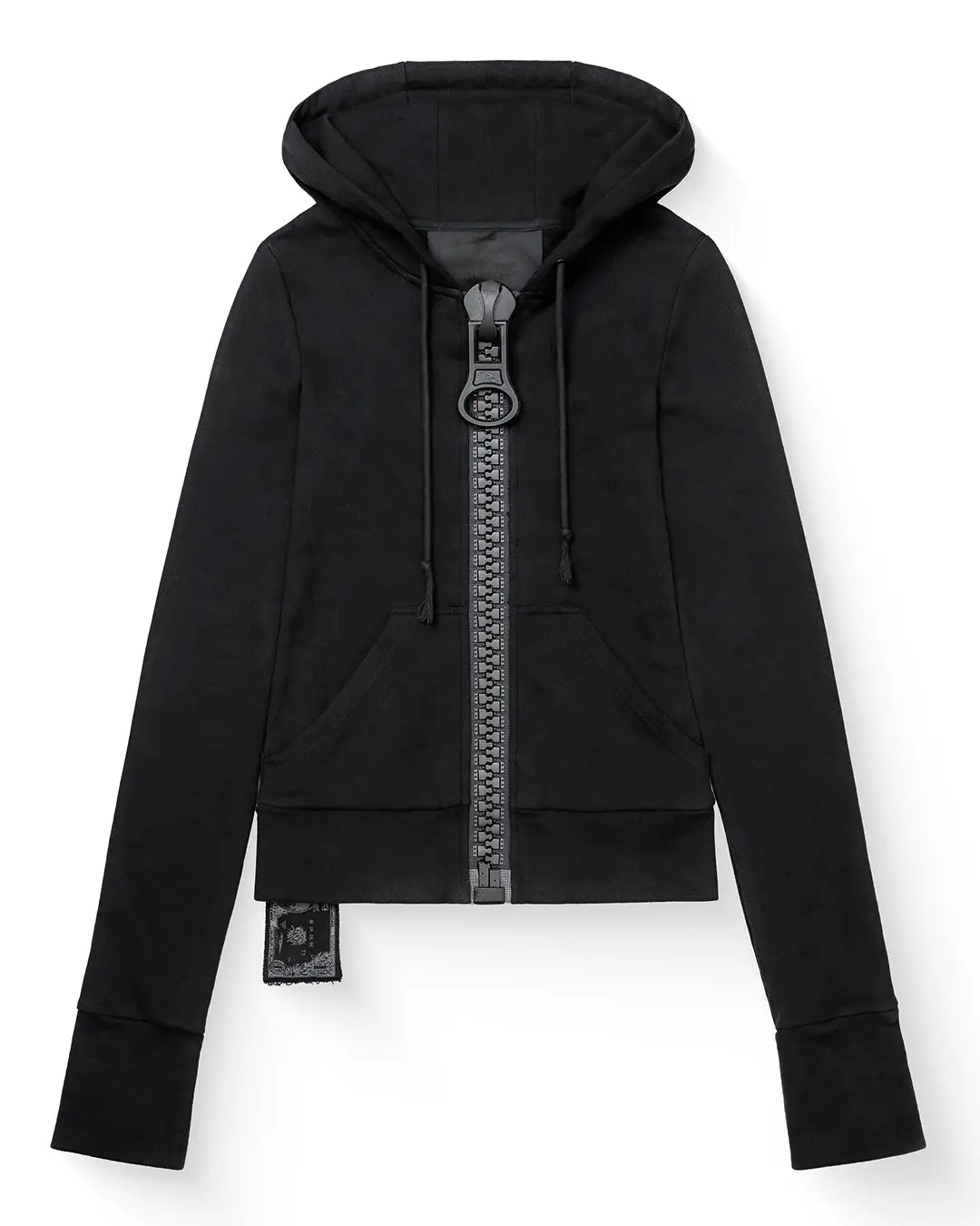 Hip Hop American Style Trend Black Series Oversizeds Zip Up Funny Design Element Hooded Sweatshirts Rock Dressing Up Jackets