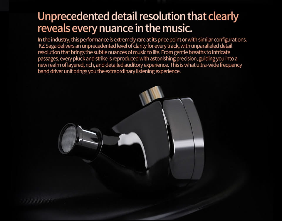 KZ Saga In Ear Earphones Two Different Tuning Music Headphones HiFi Stereo Bass Earbuds Sport Gaming Headset 2PINS Cable