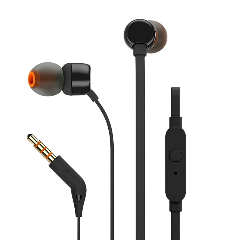 New T110 3.5mm Wired Earphones True Stereo Music Deep Bass Earbuds Sports Headset In-line Control Handsfree with Microphone