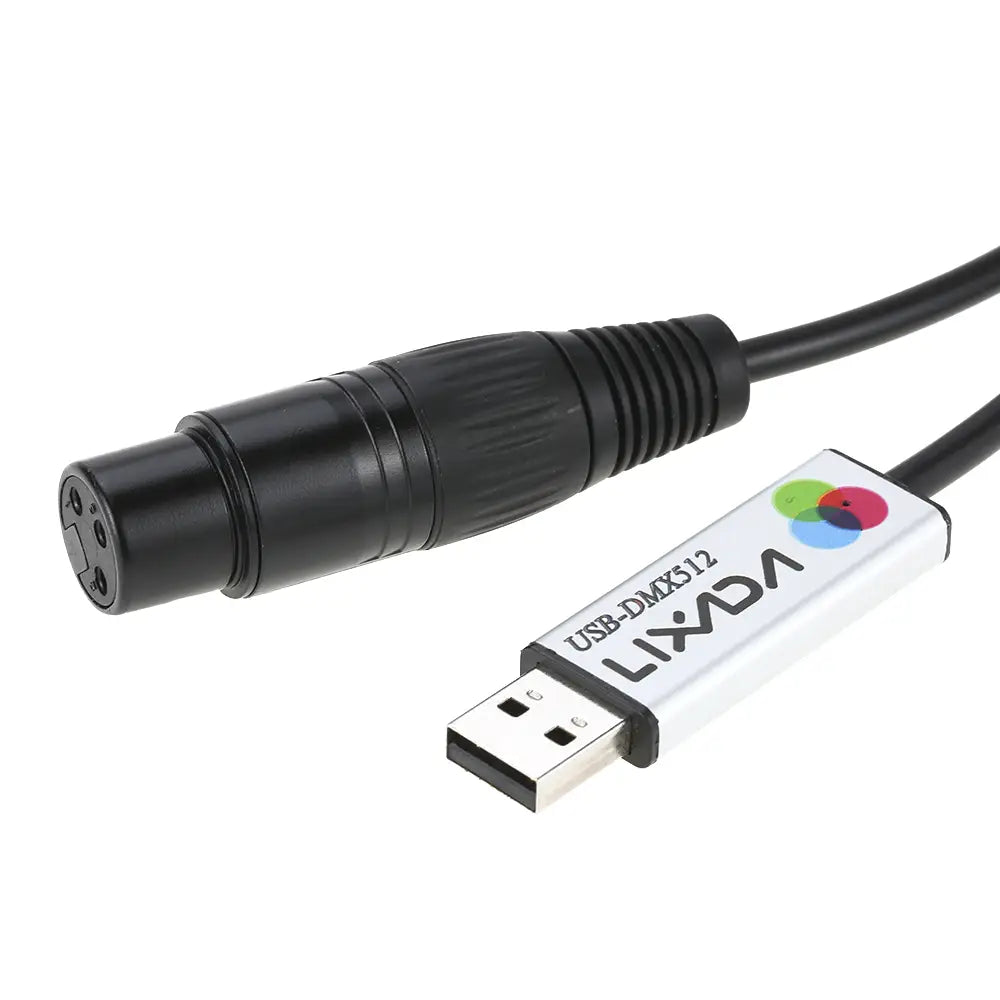 Lixada USB Lighting Console USB to DMX Interface Adapter LED DMX512 Computer PC Stage Lighting Controller Dimmer