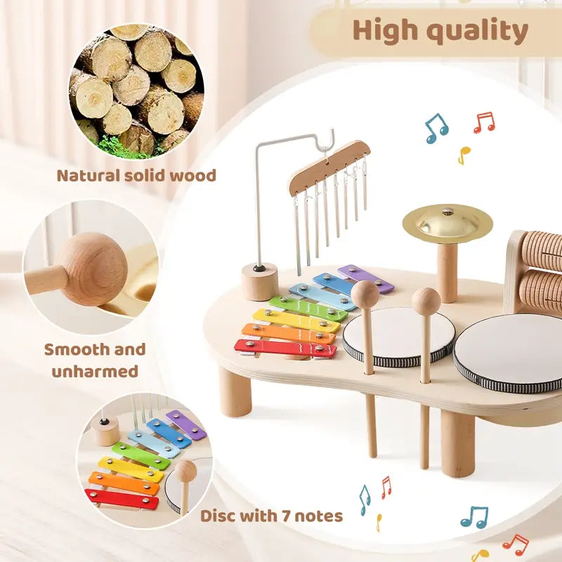 Baby Educational Toys Wooden Aeolian Bells Montessori Children’s Musical Toys Xylophone Newborn Birthday Gifts Music Table Toys