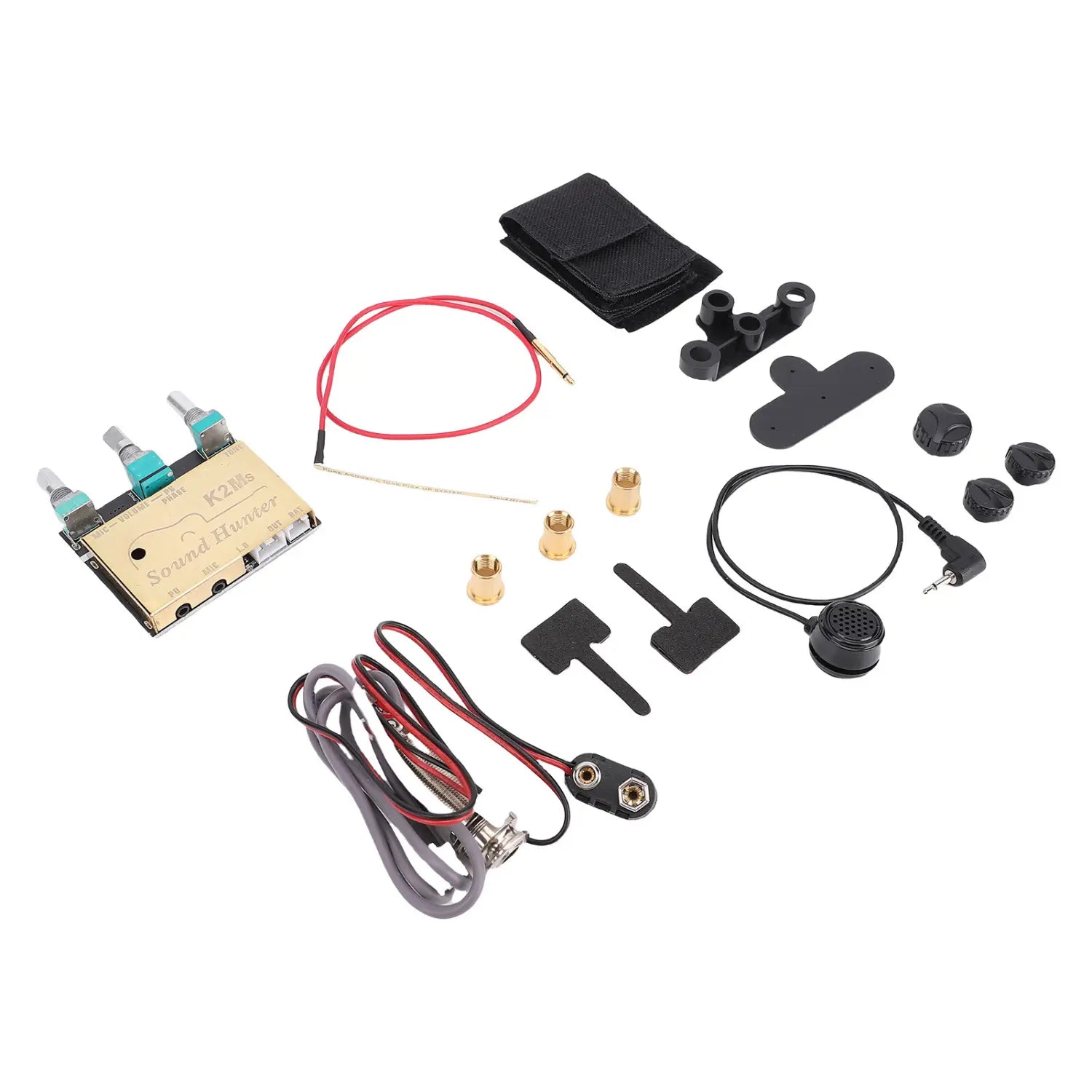 Sound Hunter Acoustic Guitar Sound Hole Pickup Noise Reduction Active Piezo 3-Band EQ Control Musical Instrument Accessories