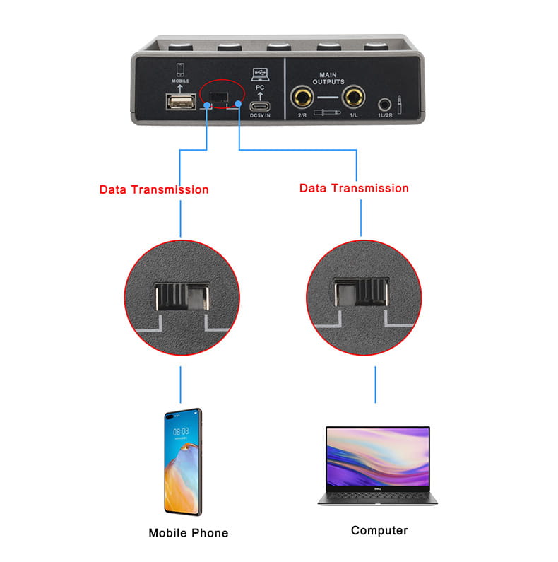 TEYUN Echo Effects 2 Input Audio Interface PC Studio Recording for Electric Guitar External Sound Card 48V Live Podcast Q-16