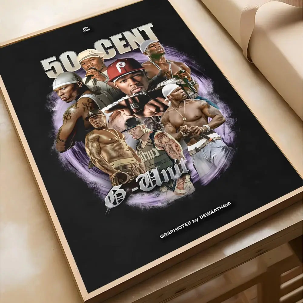 50 Cent American Hit Pop Hip Hop Rapper Music Poster Poster Paper Print Home Living Room Bedroom Entrance Bar Cafe Art Painting