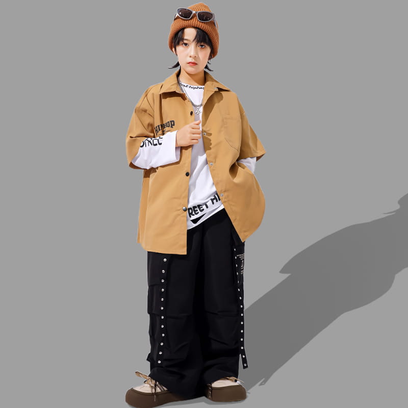 Kids Hiphop Dance Rapper Clothes Outfit Japanese Boys Hip-hop Style y2k Streetwear Accessories Child Fashion Performance Costume