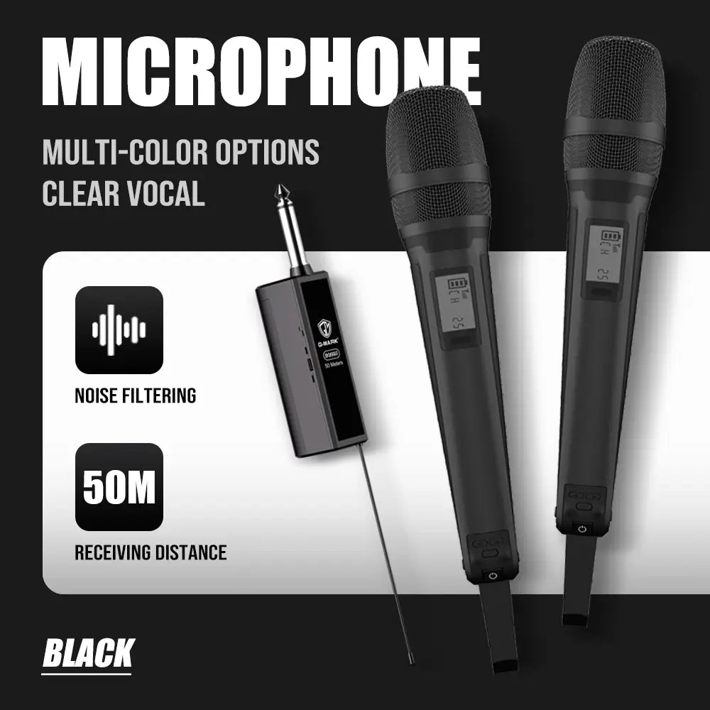 Karaoke Microphone G-MARK SKM9000 2 Channels Wireless UHF Frequency For Teaching Wedding Clear Stable Audio Transmission