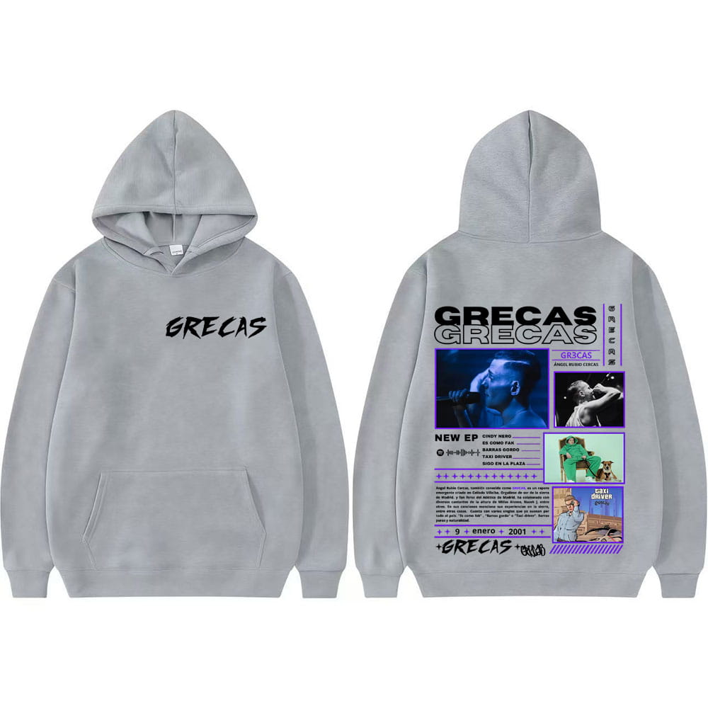 Rapper Grecas Album Tour 2025 Graphic Hoodies Men Women Harajuku Street Hip Hop Hoodie Loose Vintage Long Sleeve Sweatshirt Tops
