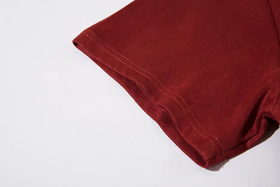 Hip Hop Suede T Shirts Letter Embroidery Oversized Harajuku Streetwear Tshirts 2023 Men Summer Loose Casual Tee Shirt Tops