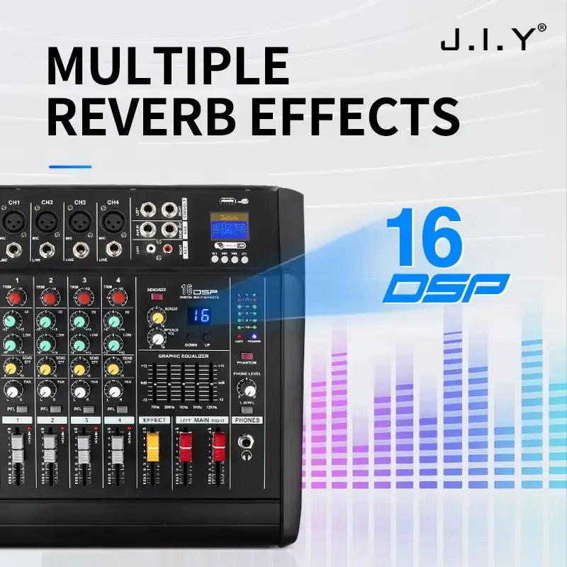 DJ Audio Mixer Amplifier 4 Channel 500w Stage Equipment Computer Digital Mixer Mobile Bluetooth DJ Mixer for PC Performance