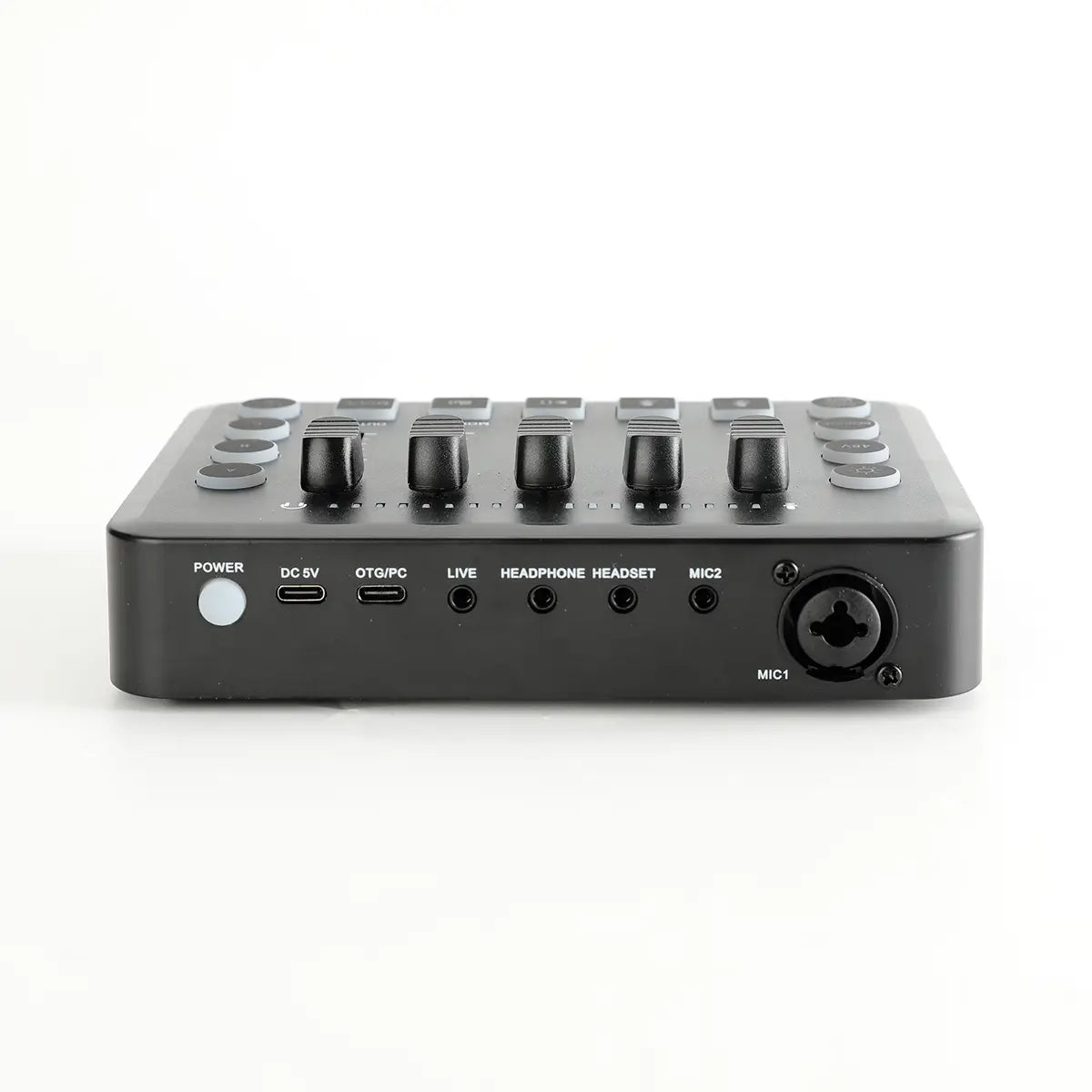 Gaming Audio Mixer,Rechargeable Audio Interface RGB Mixer with XLR Microphone Interface,48V Phantom Power,for Podcast/Recording