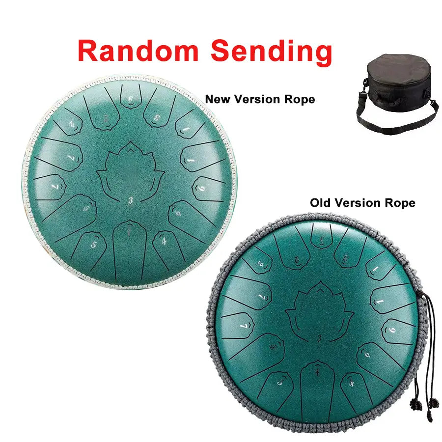 Hluru Steel Tongue Drum Glucophone 13 Inch 15 Notes C Tone Music Drum Ethereal Drum Percussion Musical Instruments Steel Drum