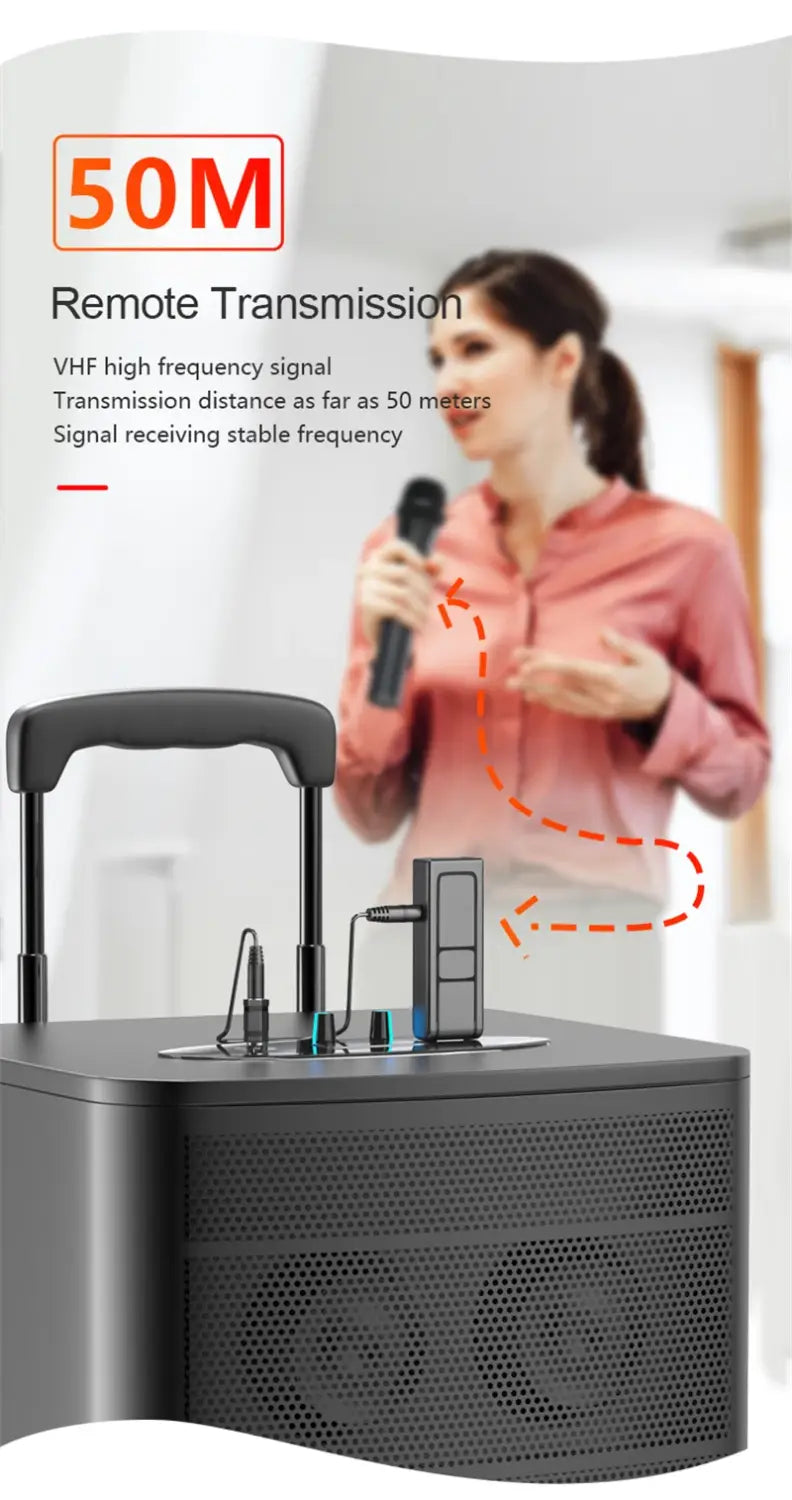 Wireless Microphone System Kits Professional Transmitter and USB Receiver Handheld Mic for Karaoke Microphone Home Party Singing