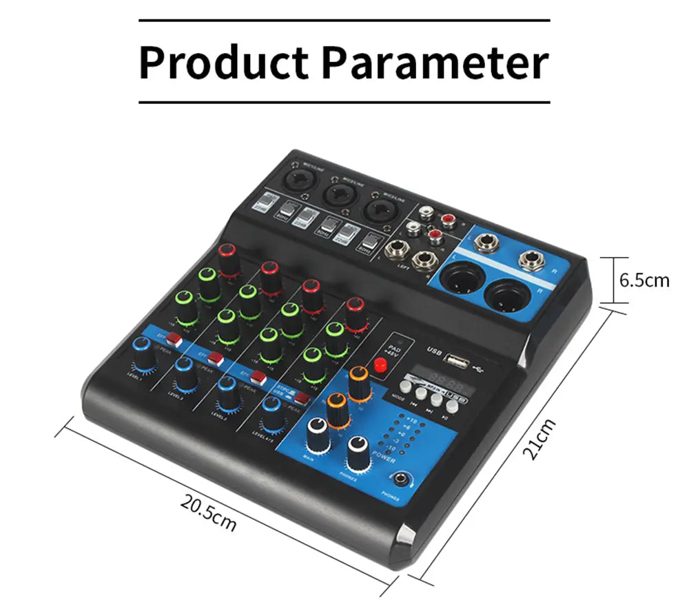 HD A4 A5 Sound Card Mixing Console Mixer Professional Audio 4 5 Channel Sound Mixer For Live Streaming DJ Audio Equipment