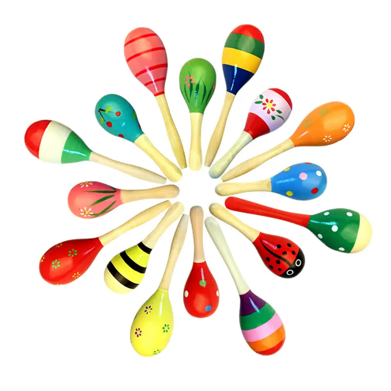 2pcs Sand Hammers Wooden Toys 2Sizes Available Musical Instrument Children Orff Instruments Brain-boosting Montessori Games TMZ