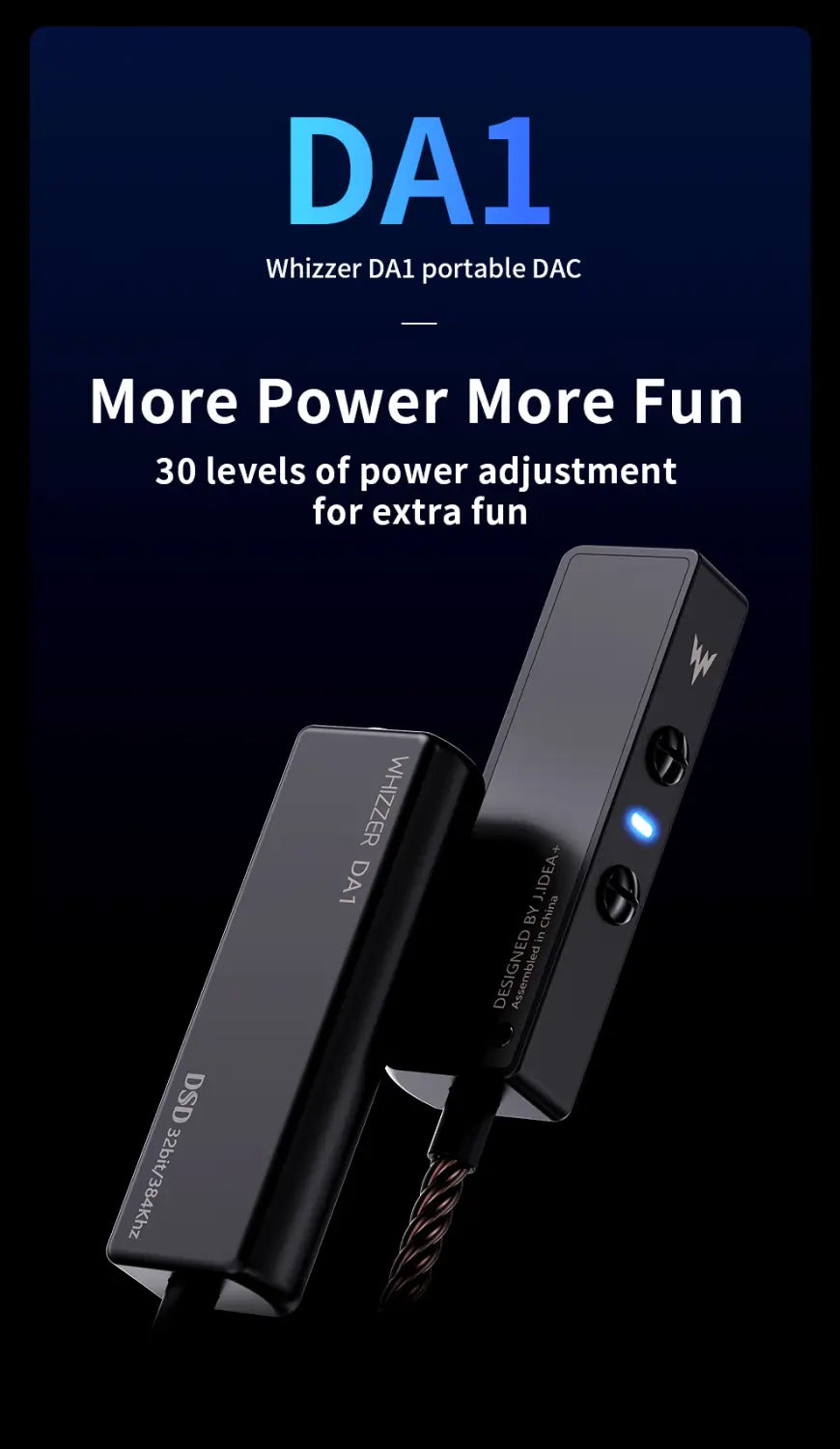 Whizzer DA1 Portable DAC USB C Amplifier Mini USB C Dongle with Mic Volume Control for Headphones Smart Phones Earphones