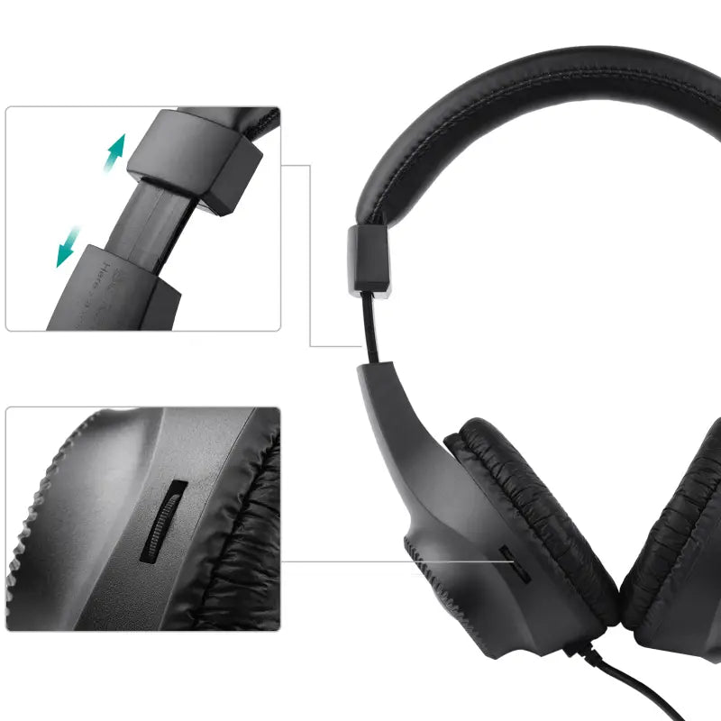 Wired Stereo Monitor Headphones Over-ear Headset with 50mm Driver 6.5mm Plug for Guitar Amplifier Electric Piano Audio Mixer