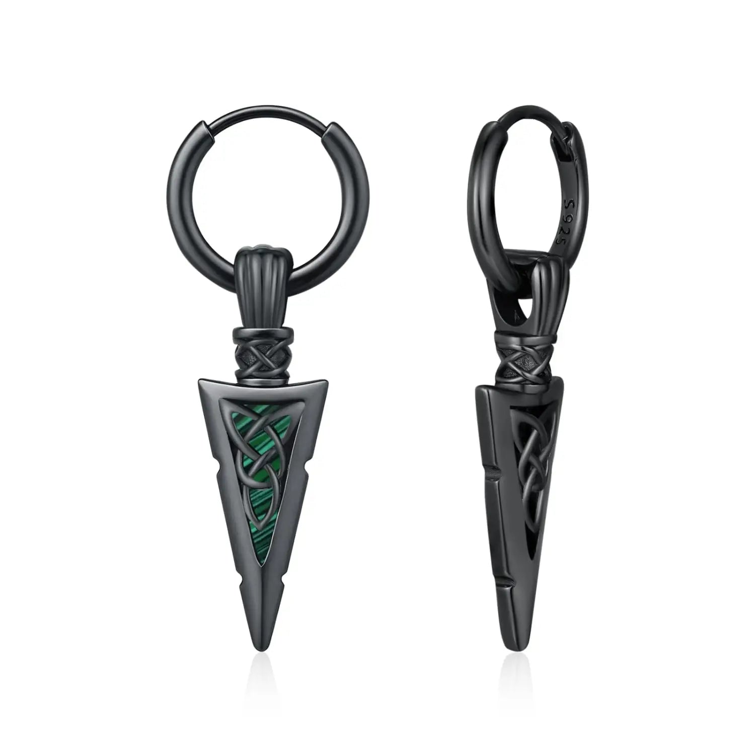 1 pair of fashionable men’s sword-shaped pendant earrings retro punk style hip-hop earrings
