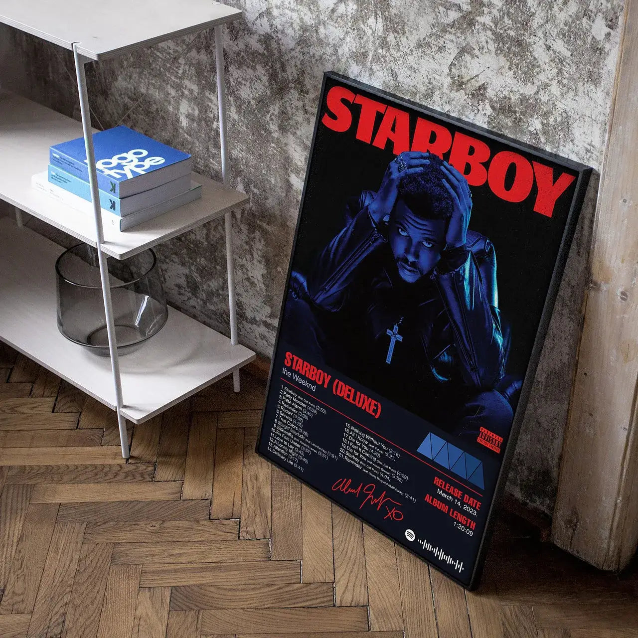 Hip Hop Music Hot Album Star The Weeknd Starboy Poster Hip Hop Posters for Living Room Canvas Painting Art Home Wall Decor