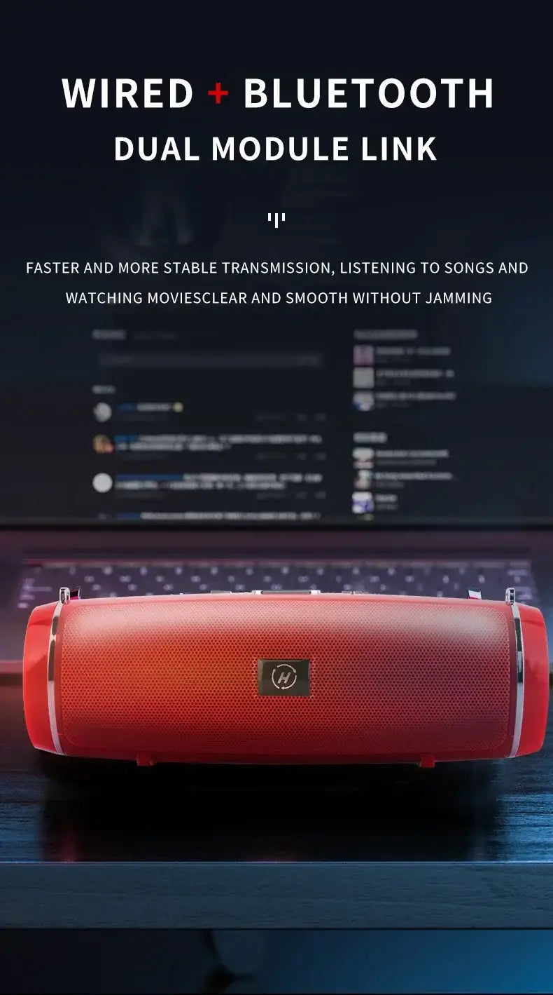 Portable outdoor stereo subwoofer 200W high-power MINI 2 wireless Bluetooth speaker supports TWS/FM/Voice Prom 3D surround sound