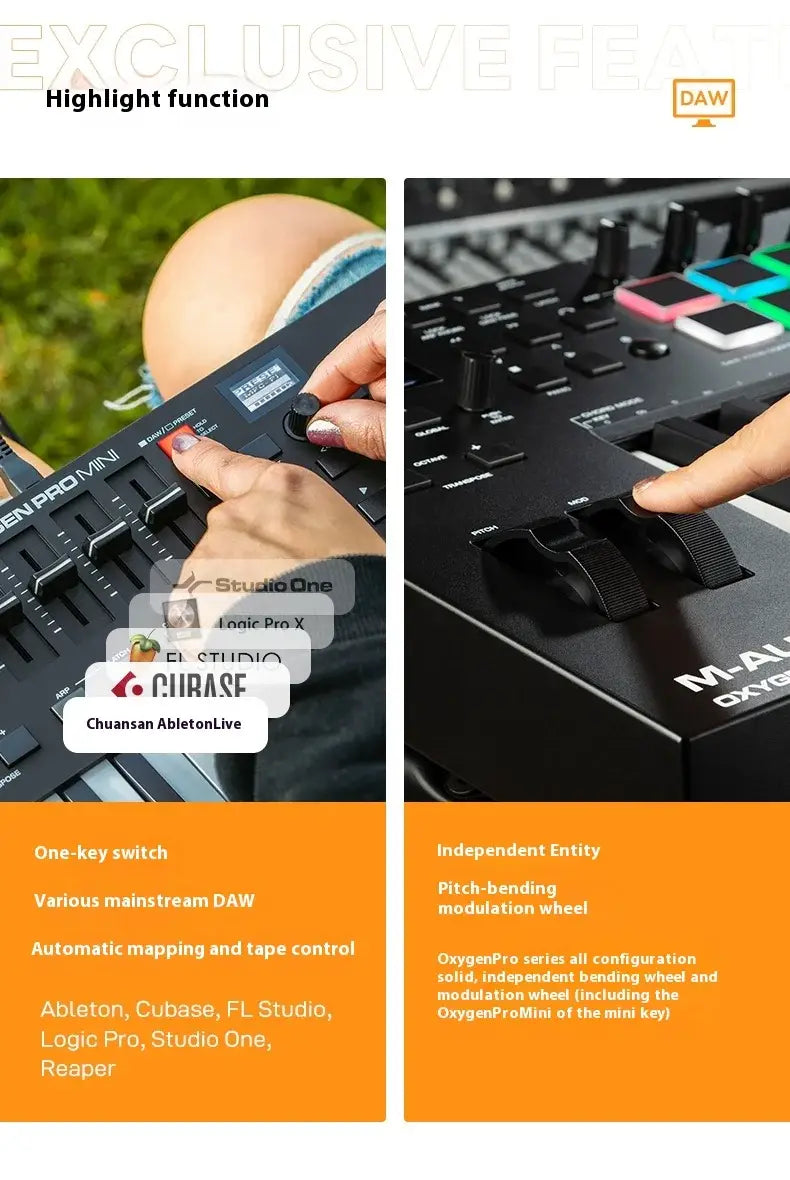 Pro 49 Key USB MIDI Controller Lightweight Plastic Keyboard for Music Orchestration Laptop Interface New Product