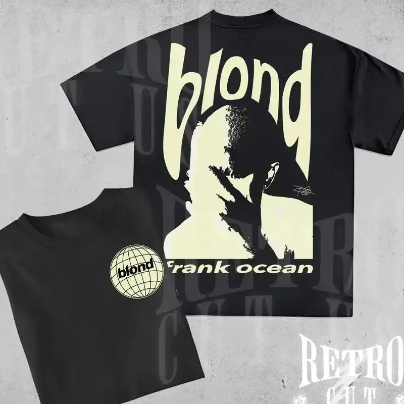 Rapper Frank Retro Graphic T Shirt Men Women Hip Hop Ocean Album Clothing T-Shirts Y2k Unisex Blond Fashion Cotton T-shirt