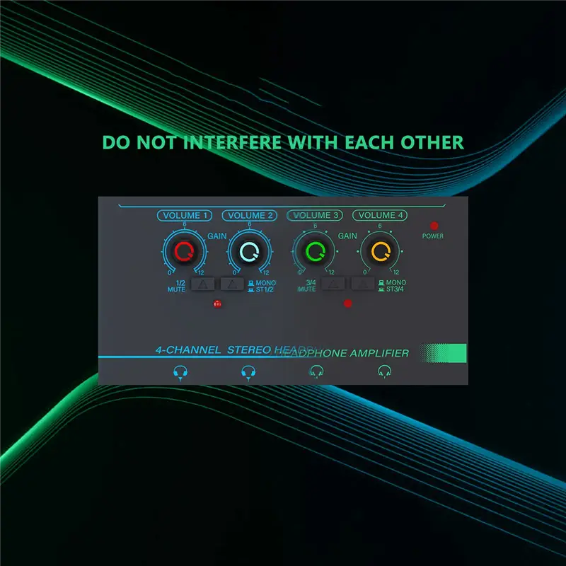 Excellent-1 PCS 6 Channels Stereo Headphone Amplifier Mini Portable Low-Noise Audio Mixer For Recording Studio,Green