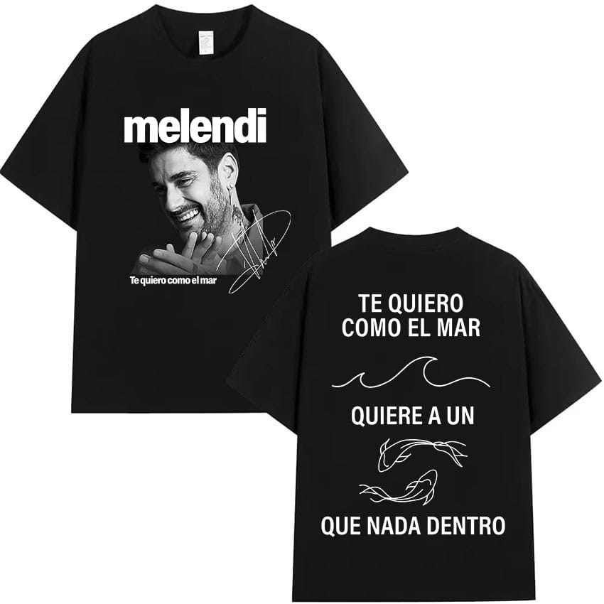 Rapper Melendi Tour Album Graphic T Shirt Men’s Retro High Quality Cotton T-shirts Hip Hop Clothing Oversized T-shirt Streetwear