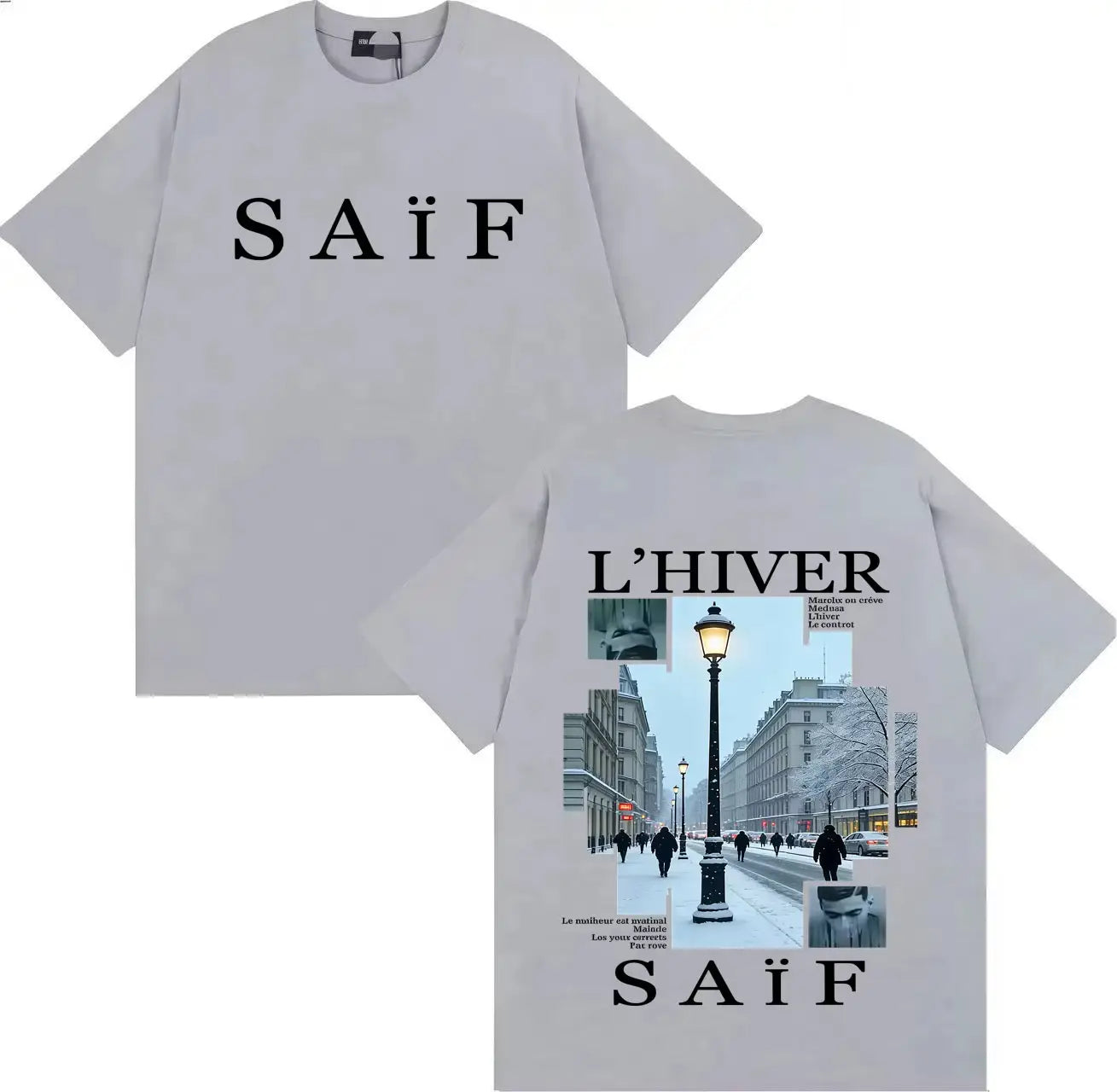 Rapper Saif Ablum L’HIVER Hip Hop Graphics T-shirts Hipster Mens Womens Casual Y2k pure Cotton Hip Hop Soft Clothing Streetwear