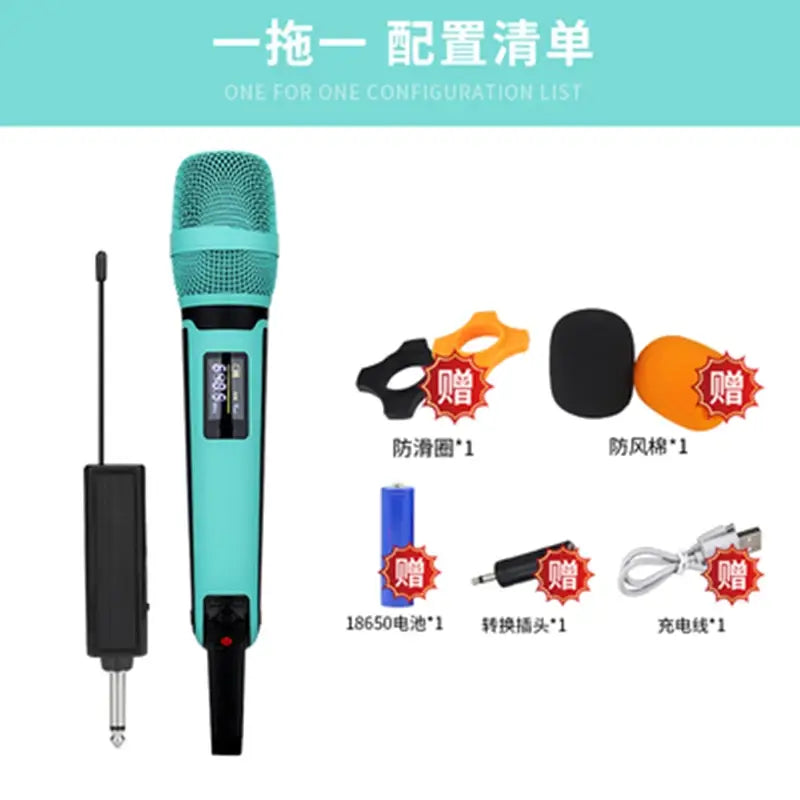 Wireless Karaoke Microphone Dynamic UHF Home Studio Recording for Computer Audio Professional DJ Conference Mic Recharge 2023
