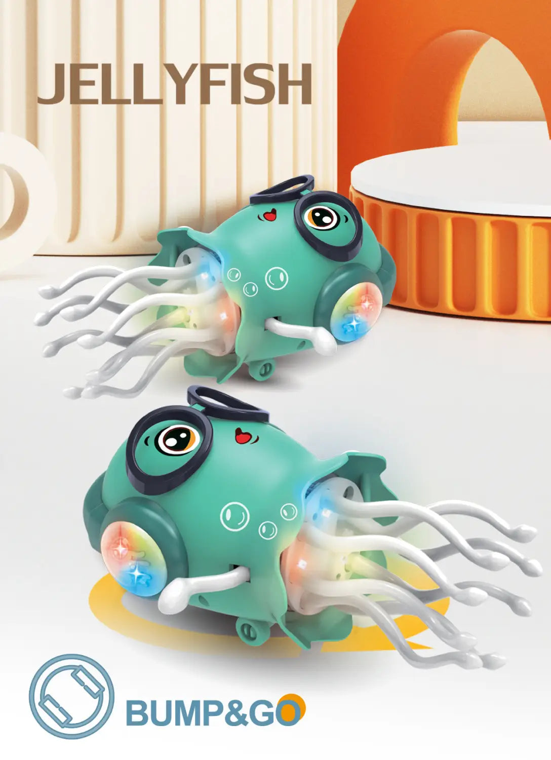 Dancing Jellyfish Toys for Kid Automatic Obstacle Avoidance Crawling Walking Electric Jellyfish with Light Music Christmas Gifts