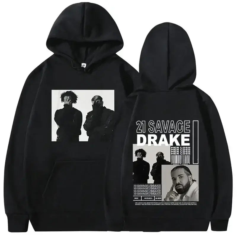 Rapper Drake Music Album Cover Graphic Hoodies Men’s Fashion Hip Hop Vintage Sweatshirts AutumnWinter Fleece Warm Pullovers Y2k