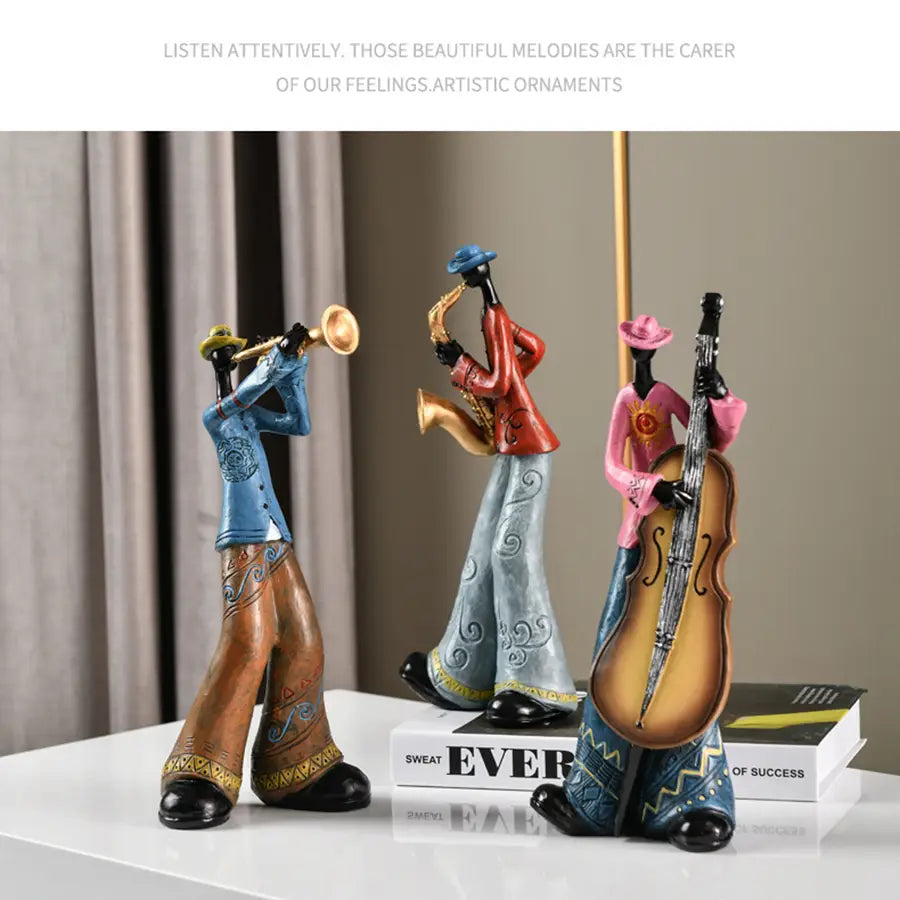 Creative American Band Decoration Musical Instrument Model Living Room Porch Study Nordic Arts And Crafts Statue Sculpture Home