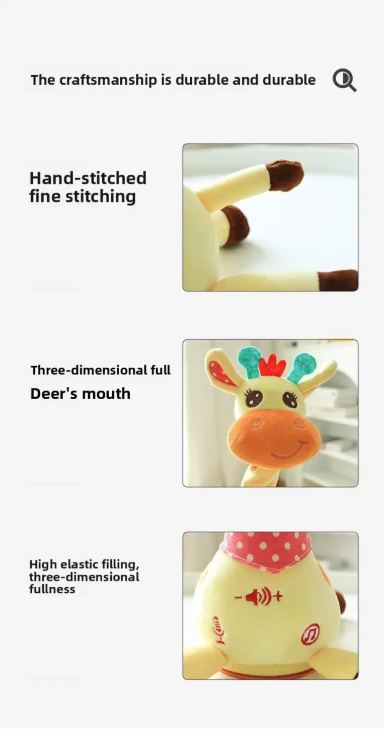 Repeating What You Say Dancing Talking Giraffe Toy with 10 Songs Glowing Swaying Dancing Giraffe Adjustable Volume Musical