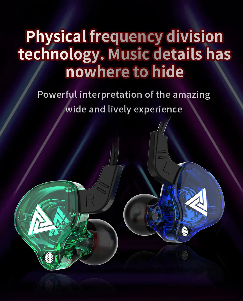 Original QKZ AK6 Stereo HiFi Earphone Extra Bass Headphones with Mic Copper Driver InEar Wired Sports Music Earbuds Stage Return