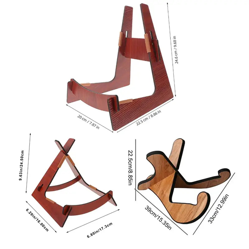 Wooden Guitar Stand For Acoustic And Electric Instruments Portable Shaped Floor Display Holder For Ukulele Mandolin Bass