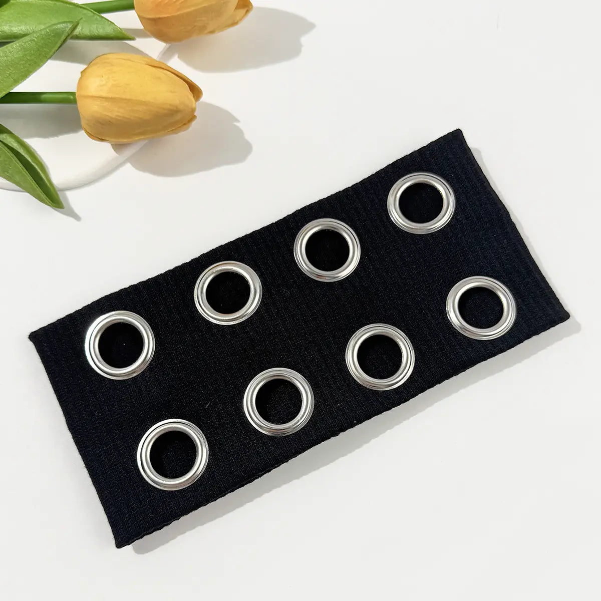 Hip-Hop Punk Hollowed-Out Metal Wide Edge Headband Retro Elastic Band Unisex Sweet Cool Style for Men And Women