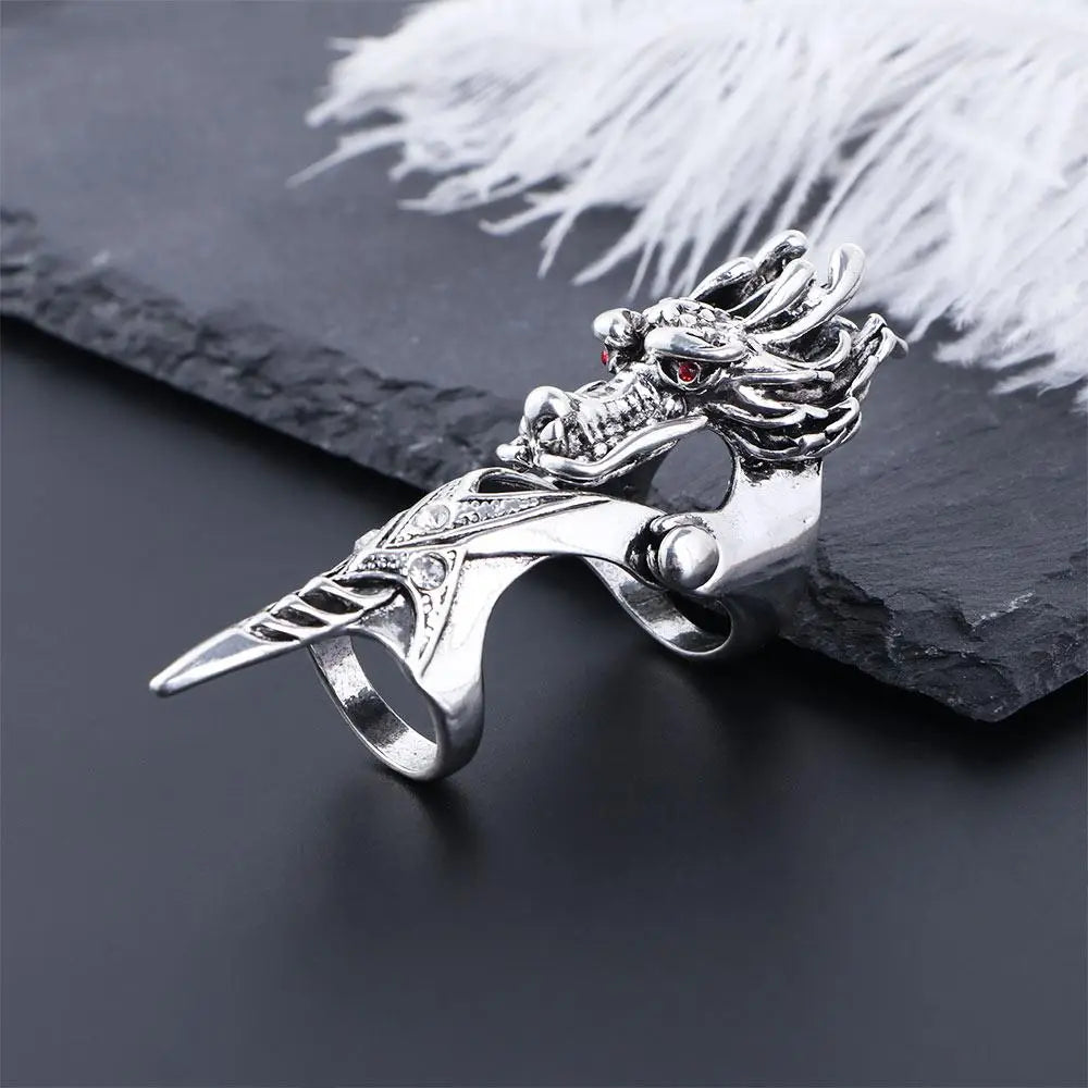 Hip Hop Punk Adjustable Finger Ring Skull Claw Ring Male Female Korean Style Ring Dragon Ring Knuckle Ring Fashion Jewelry