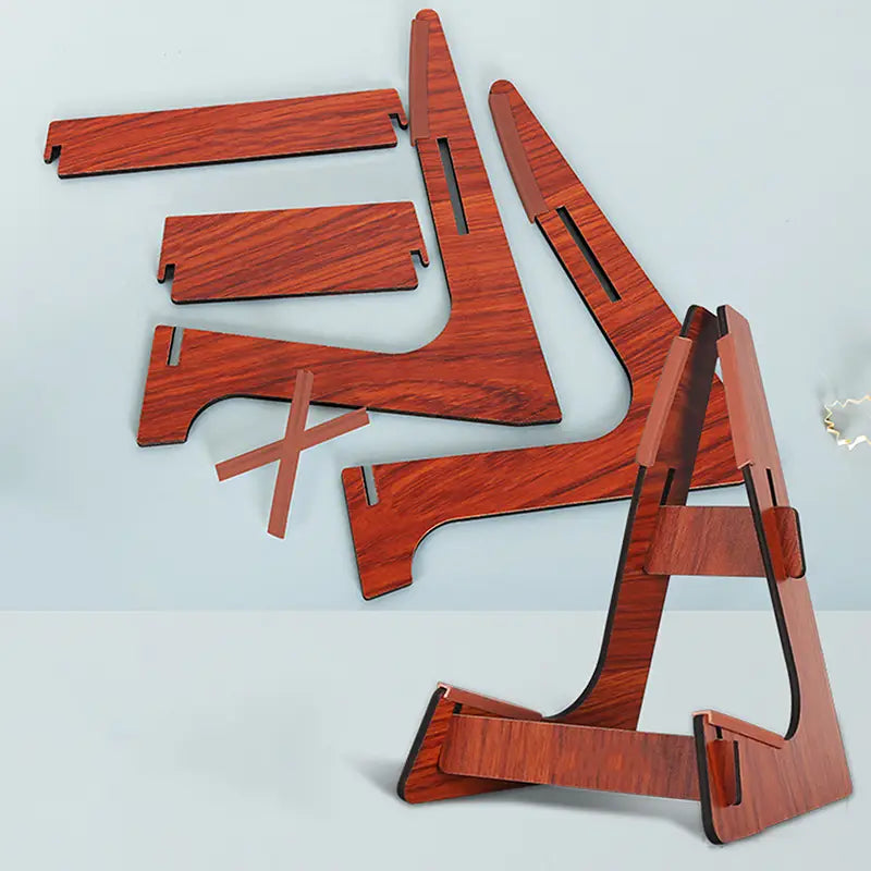 Wooden Guitar Stand For Acoustic And Electric Instruments Portable Shaped Floor Display Holder For Ukulele Mandolin Bass