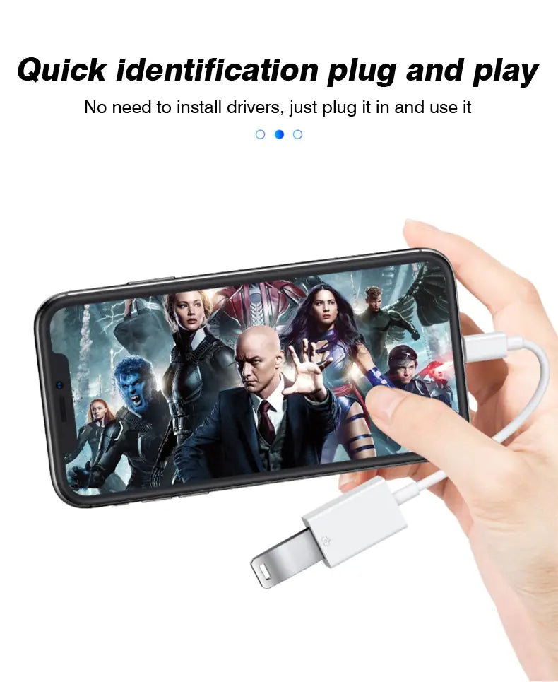 Byscoon USB 3.0 OTG Adapter Cable For iPhone 14 13 12 11 Pro Max Xs XR 7 8 Plus Lightning to USB Camera Adapter Cable Converter