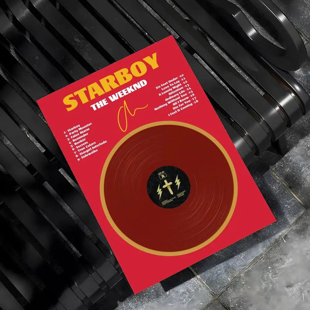 Music Album T-The Weeknd Hip Hop Poster Wall Art Poster Sticker for Living Room Bedroom Bar Home Decor Mural Painting Decoration