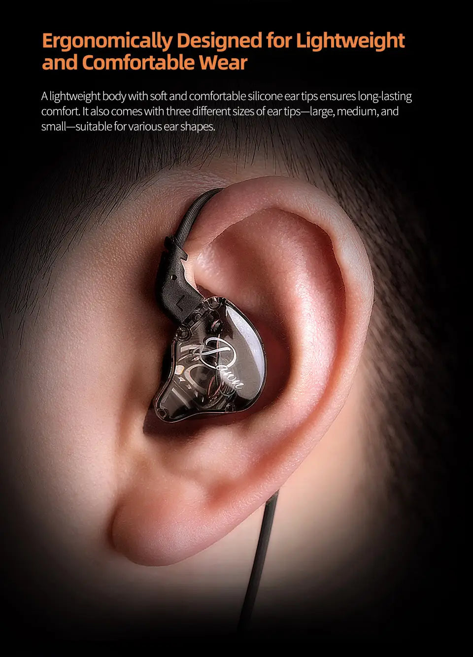 KZ Dawn HiFi Earphone 10MM Dual Dynamic Drive Bass Earbud In ear Monitor Gaming Sport Music DJ Stage Noise Reduction Hearphone