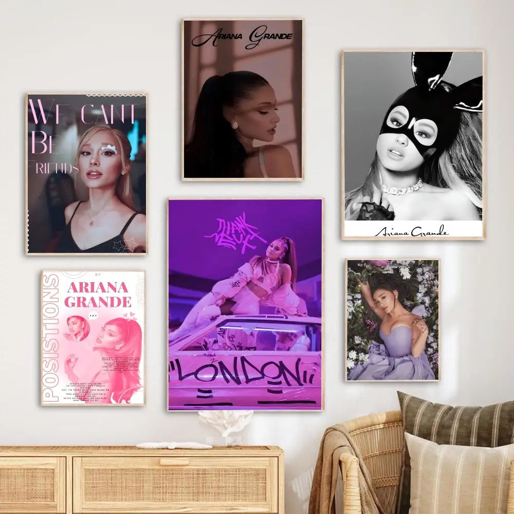 1PC Famous Singer Ariana Grande Poster Poster Paper Print Home Living Room Bedroom Entrance Bar Cafe Art Painting Decoration