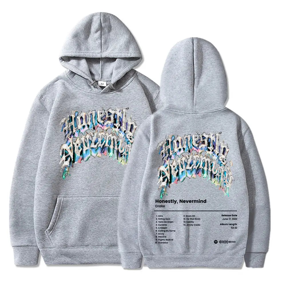 2022 New Rapper Drake Music Album Honestly Nevermind Hoodie Men/women Casual Sweatshirt Streetwear Fashion Hip Hop Pullovers
