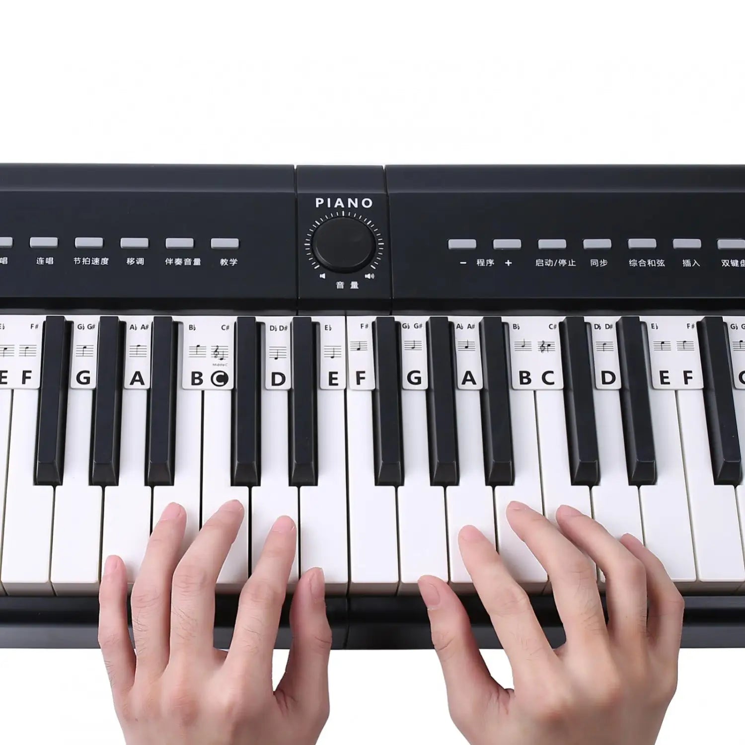 61 88 Keys Piano Keyboard Note Labels Marker Free Paste Overlay Silicone Strips Piano Guide for Beginners Kids Practice Sticker
