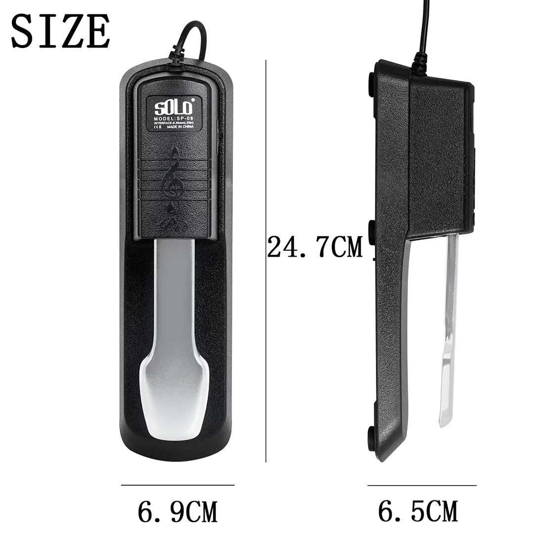 SOLO Piano Sustain Pedal Keyboard Delay Damper Pedal 6.35mm Plug Suitable For MIDI Keyboards Electronic Piano Accessories